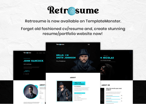 Retrosume - Personal Portfolio HTML5 Landing Page Template