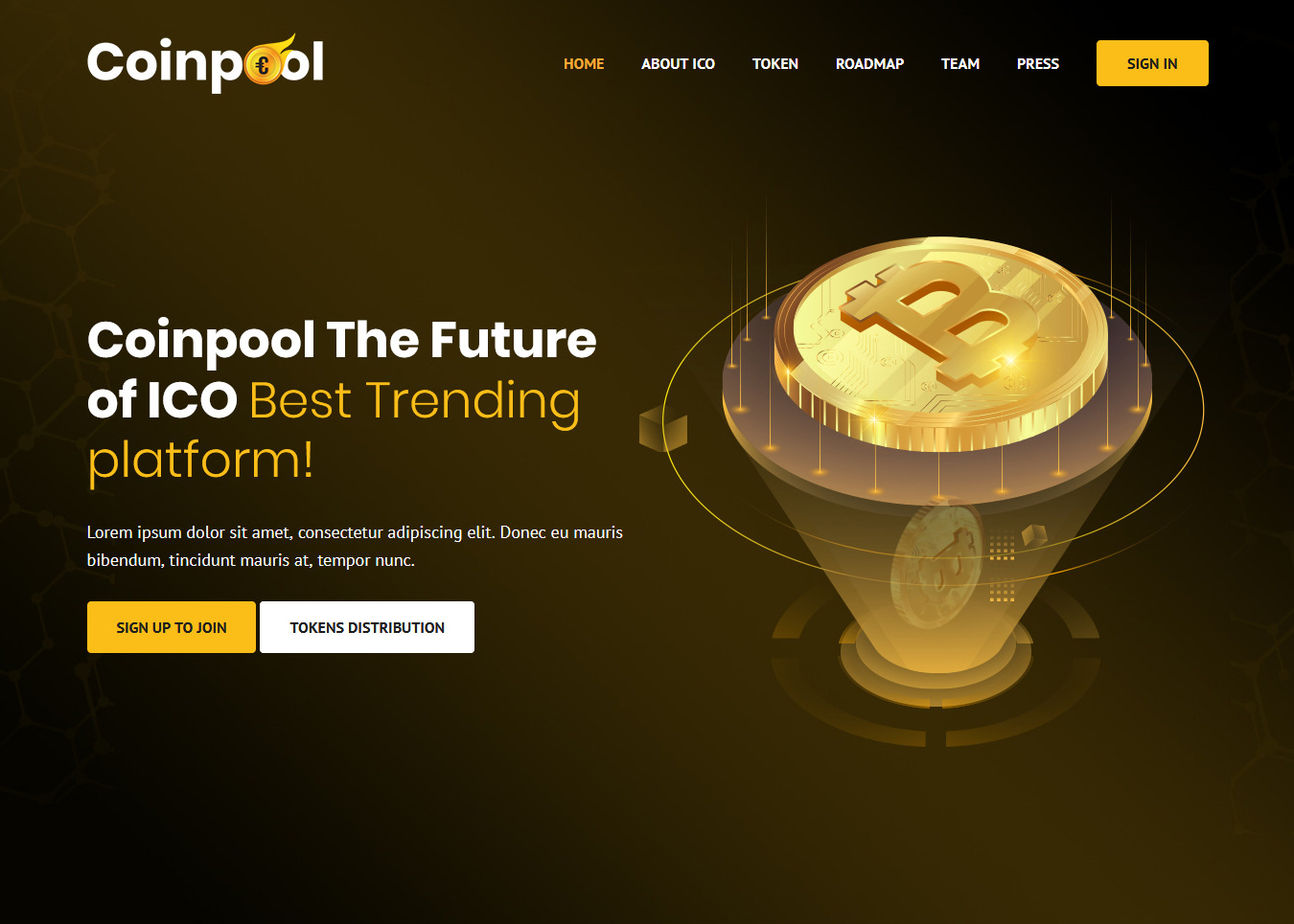 Coinpool - ICO, Bitcoin And Crypto Currency HTML Template