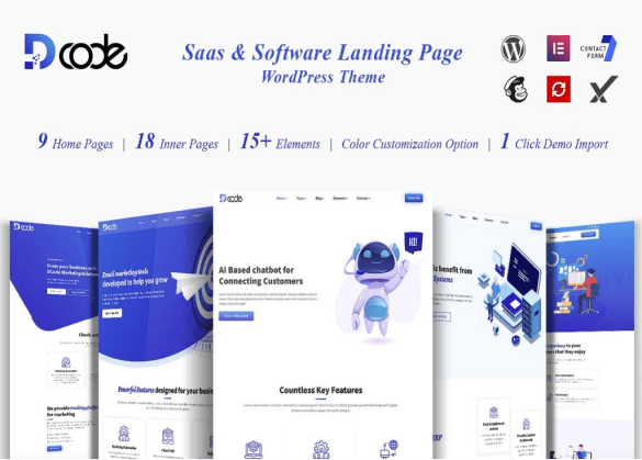 DCode SaaS and Software Landing Page WordPress Theme