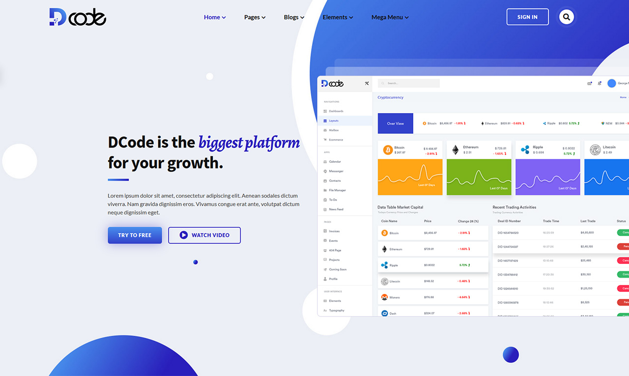 DCode SaaS & Software Landing Page HTML5 Website Template